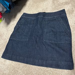 Super cute Loft Jean Skirt with gold zipper. Size 10, worn maybe once!